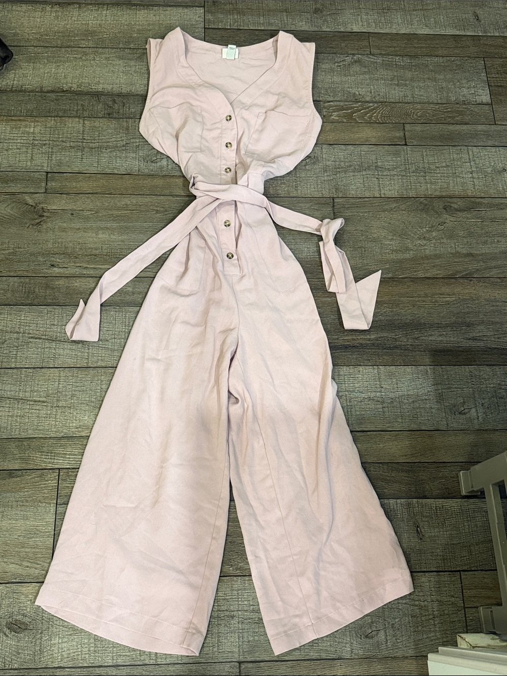 a new day Blush Sleeveless Wide-Leg Jumpsuit with Tie Waist